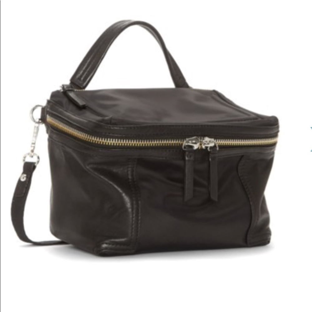 Vince Camuto Black Leather Crossbody Cosmetic Case